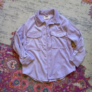 Light purple corduroy shacket
